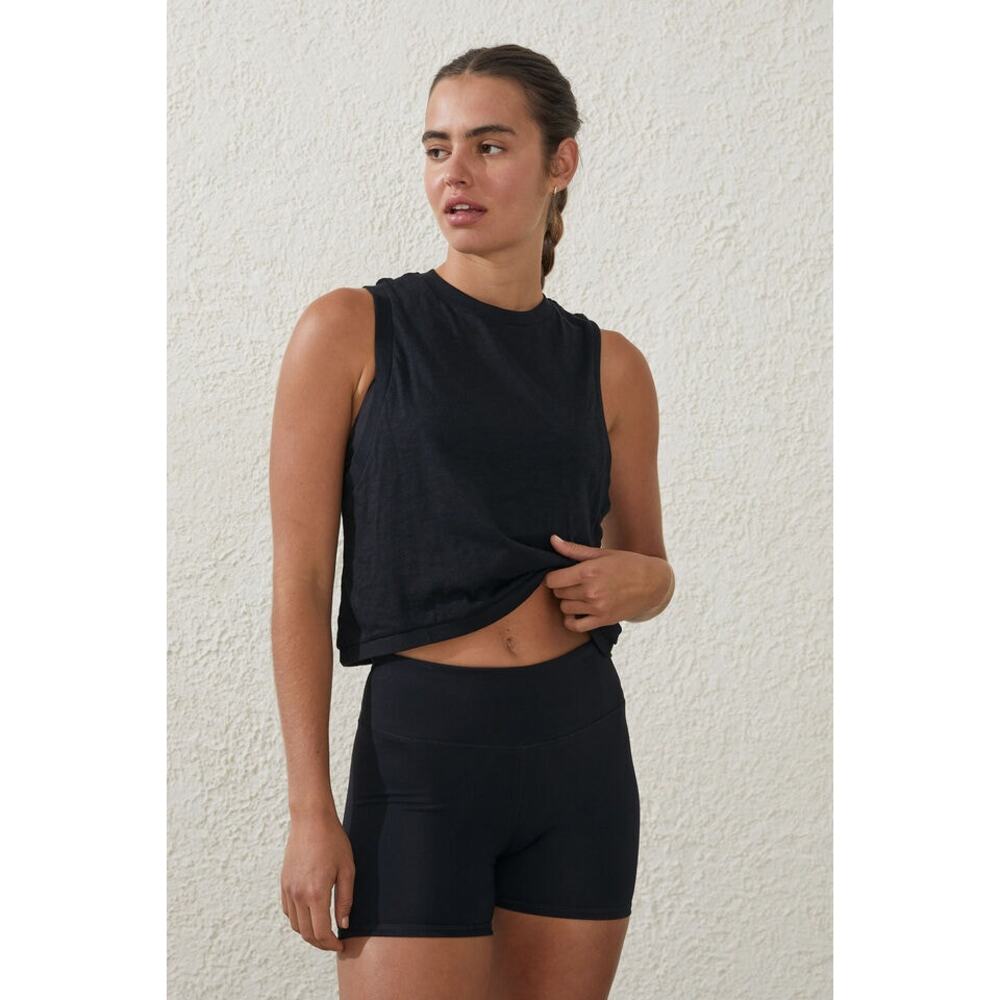 Cotton On Body Womens The Tank Top XS Black Crew Neck Workout Yoga NWT